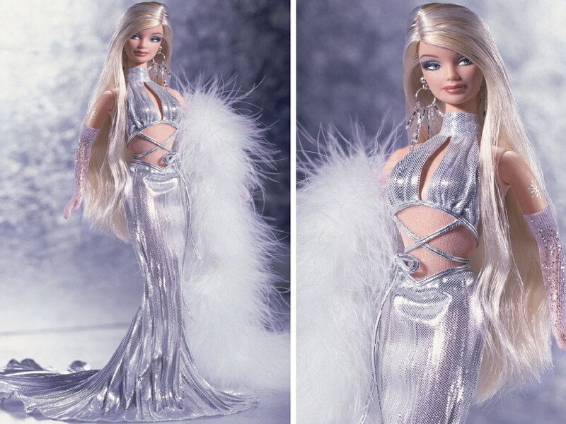 Barbie in silver gown