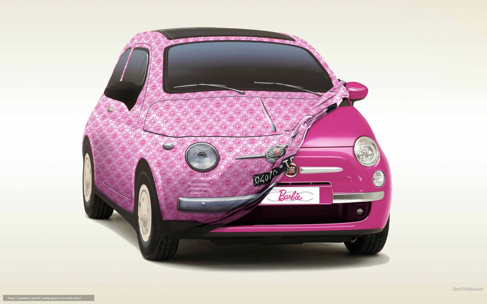 Barbie-themed Fiat car