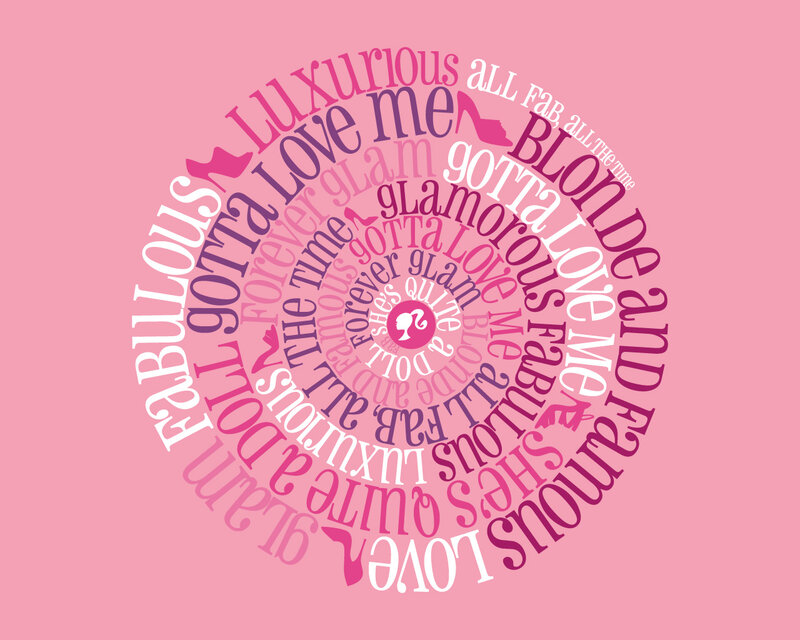 Barbie-themed Word Art