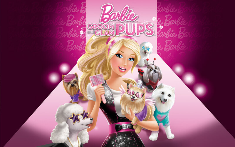 Barbie with Five Dogs
