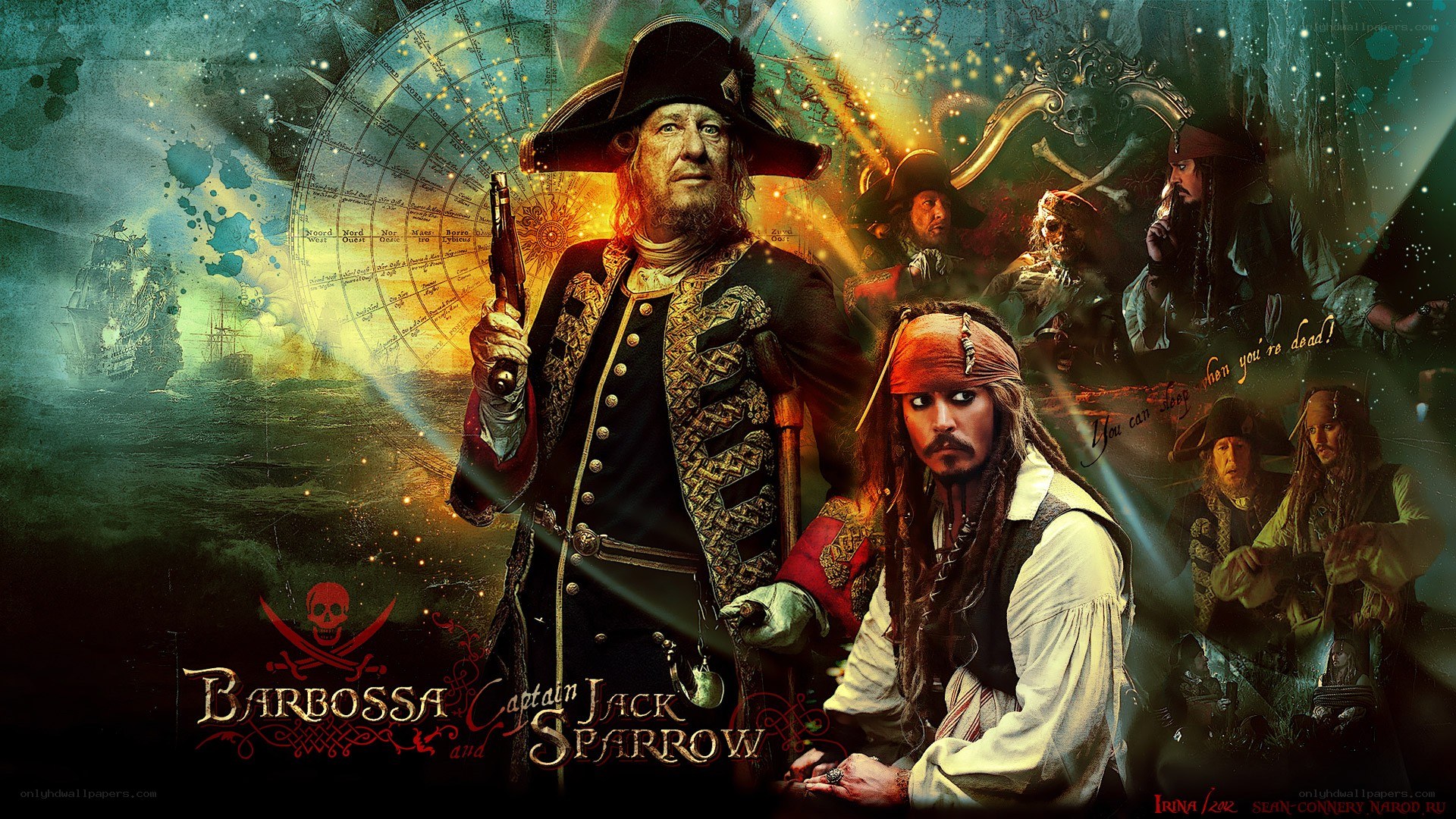 Barbossa and Jack Sparrow