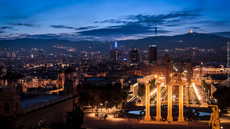 Barcelona at dusk from Montjuïc
