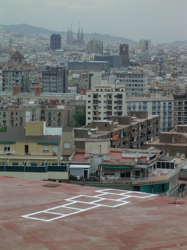 Barcelona cityscape from rooftop