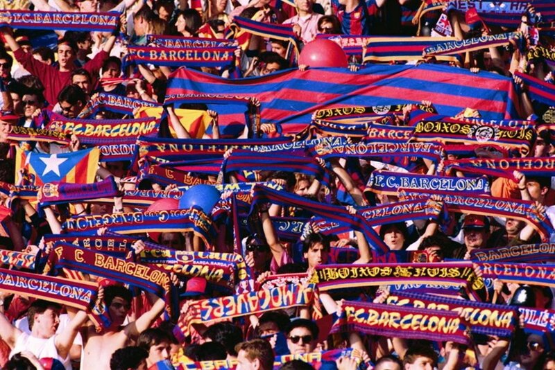 Barcelona Fans in Stadium
