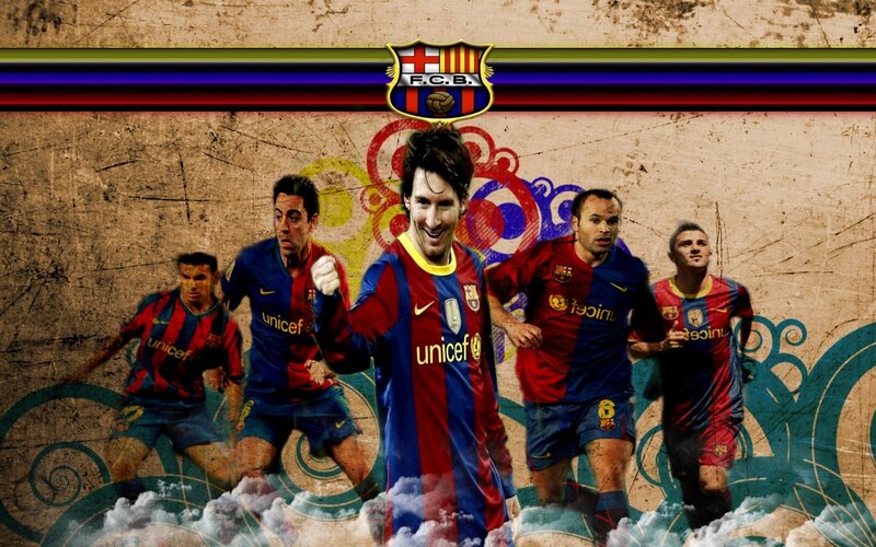 Barcelona FC players celebration