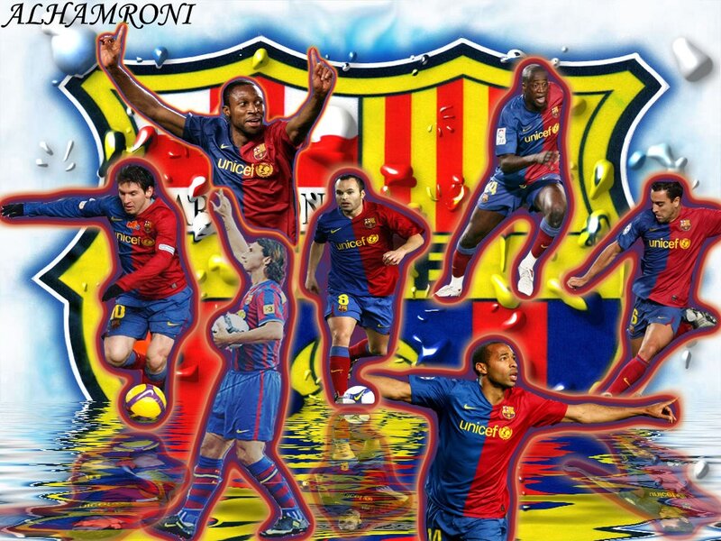 Barcelona FC players collage