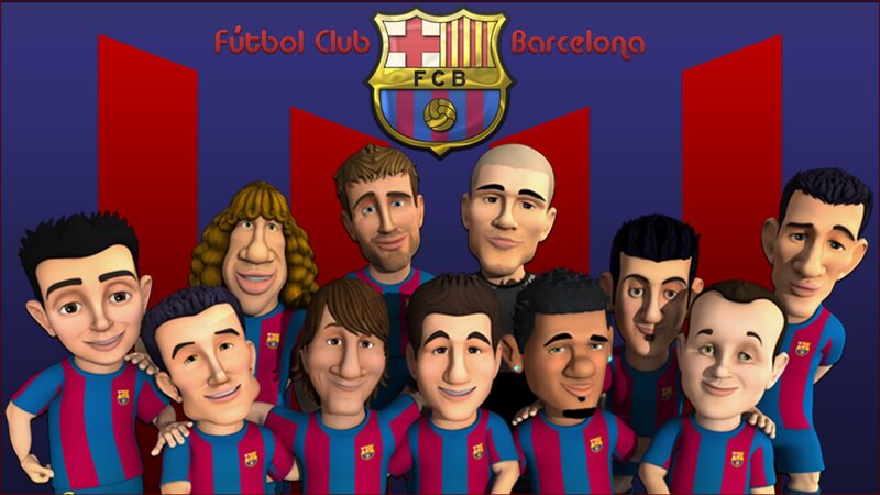 Barcelona FC team cartoon