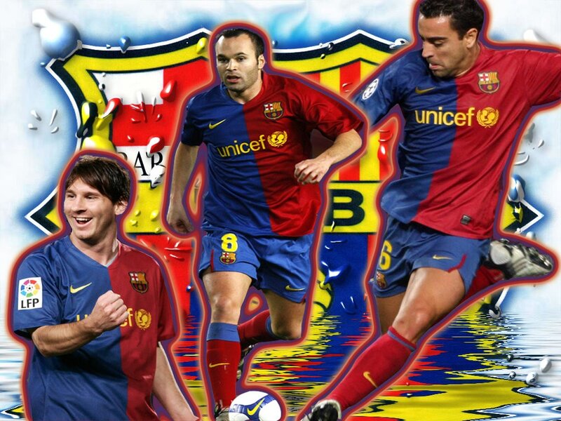 Barcelona football players collage