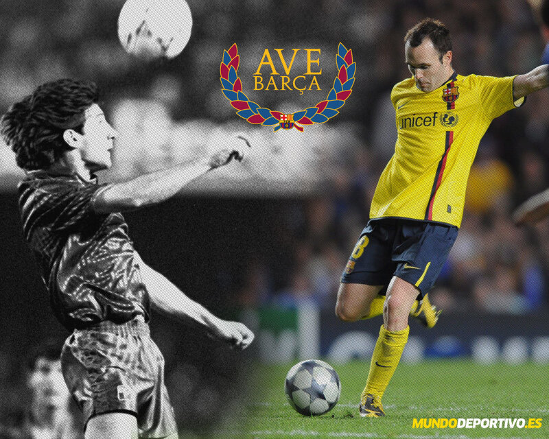 Barcelona football players in action