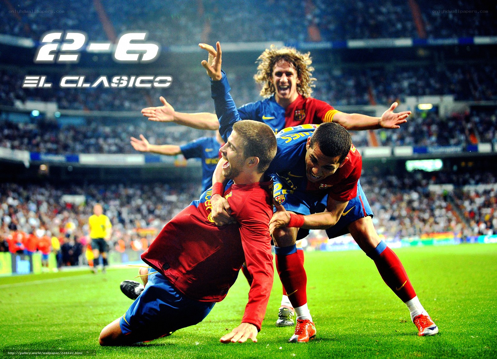 Barcelona players celebrate