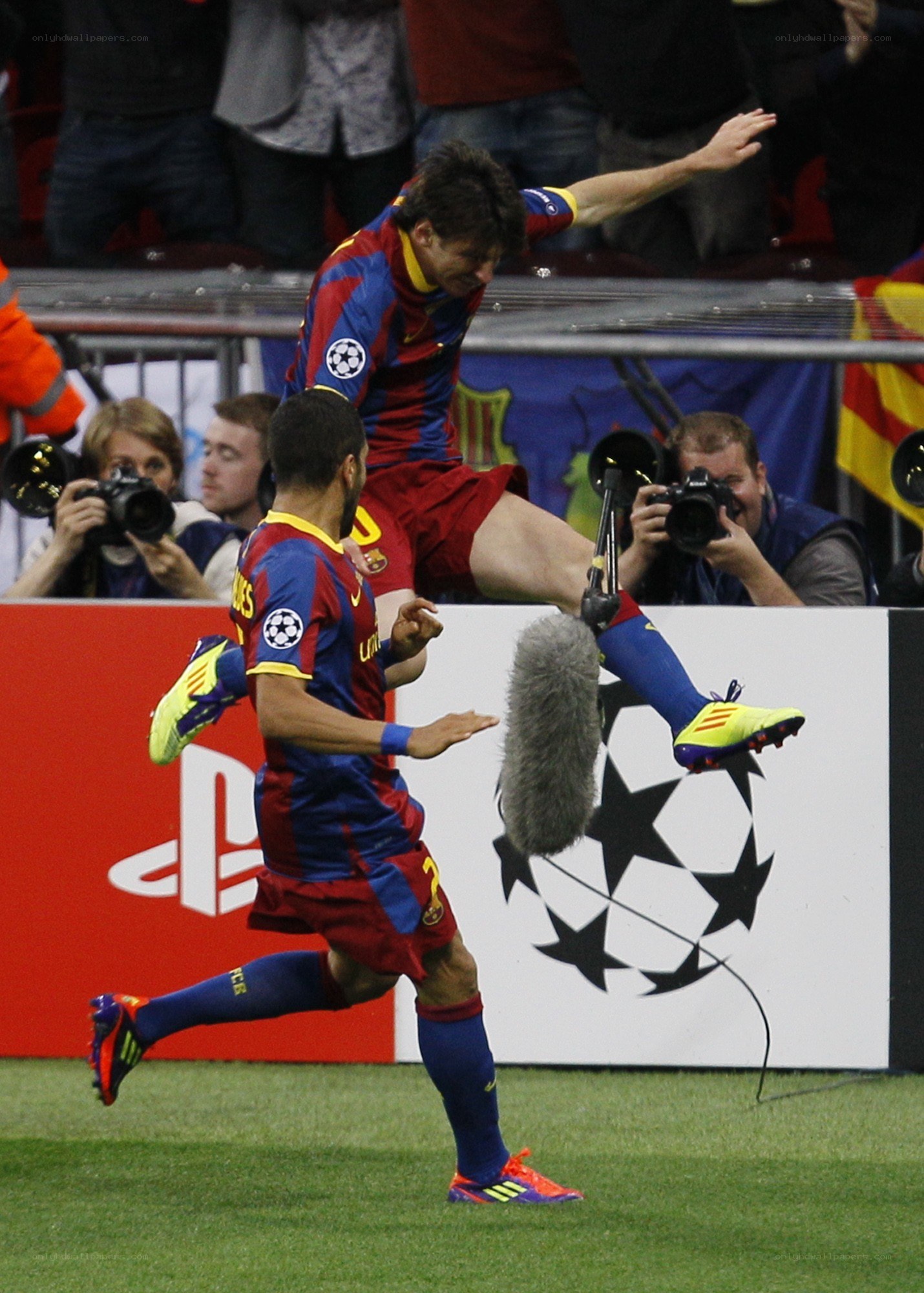 Barcelona players celebrating