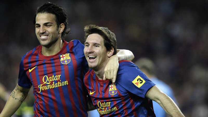 Barcelona players celebrating