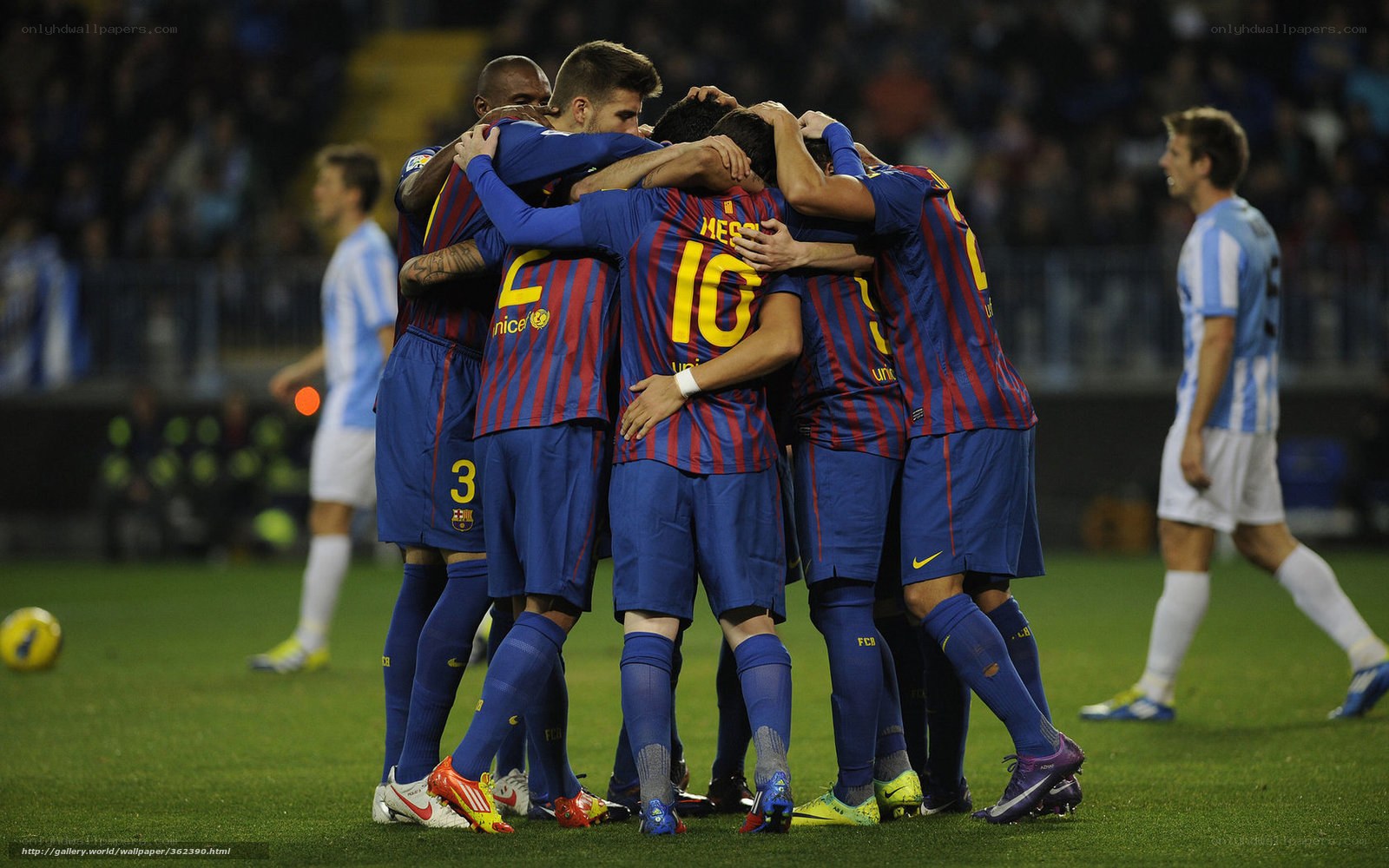 Barcelona players celebrating