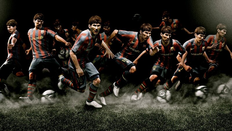 Barcelona players in action