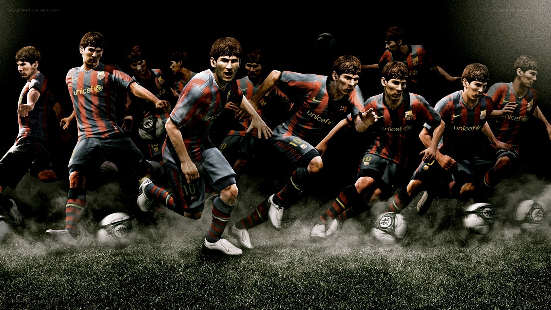 Barcelona players in action