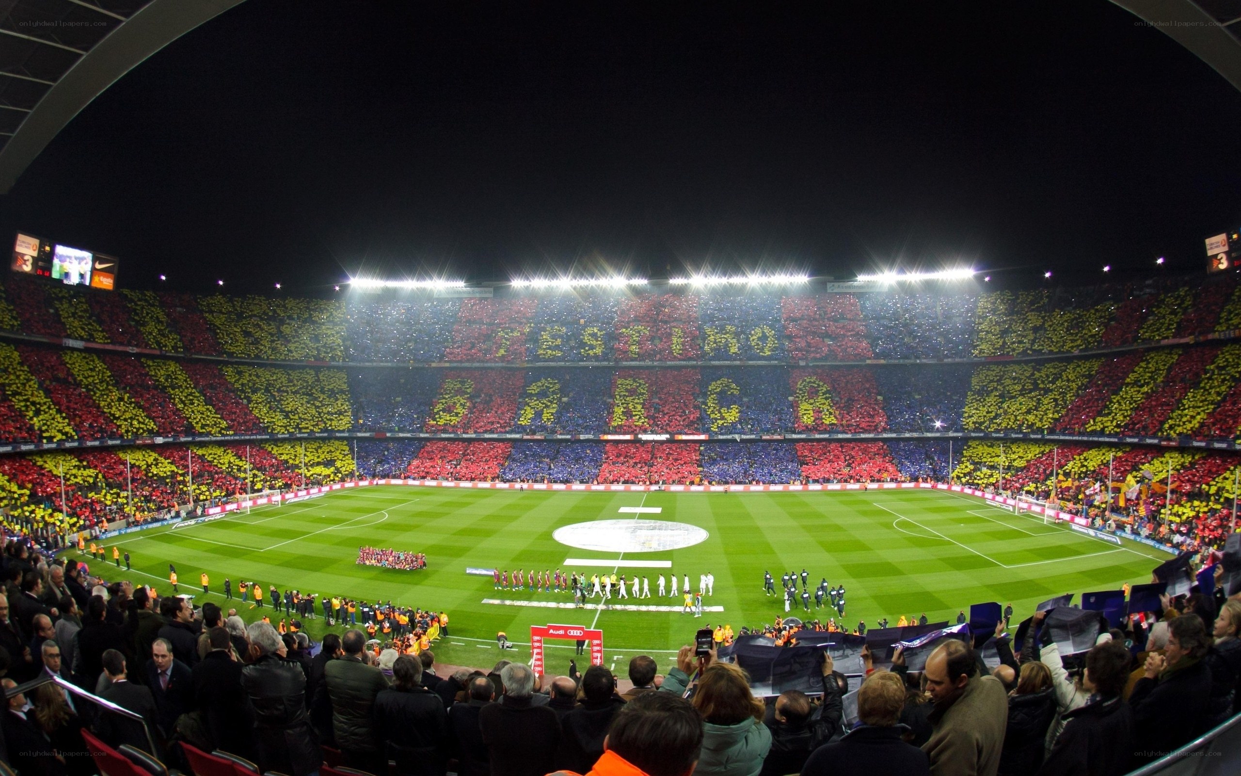 Barcelona stadium crowd display