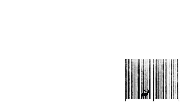 barcode forest silhouette