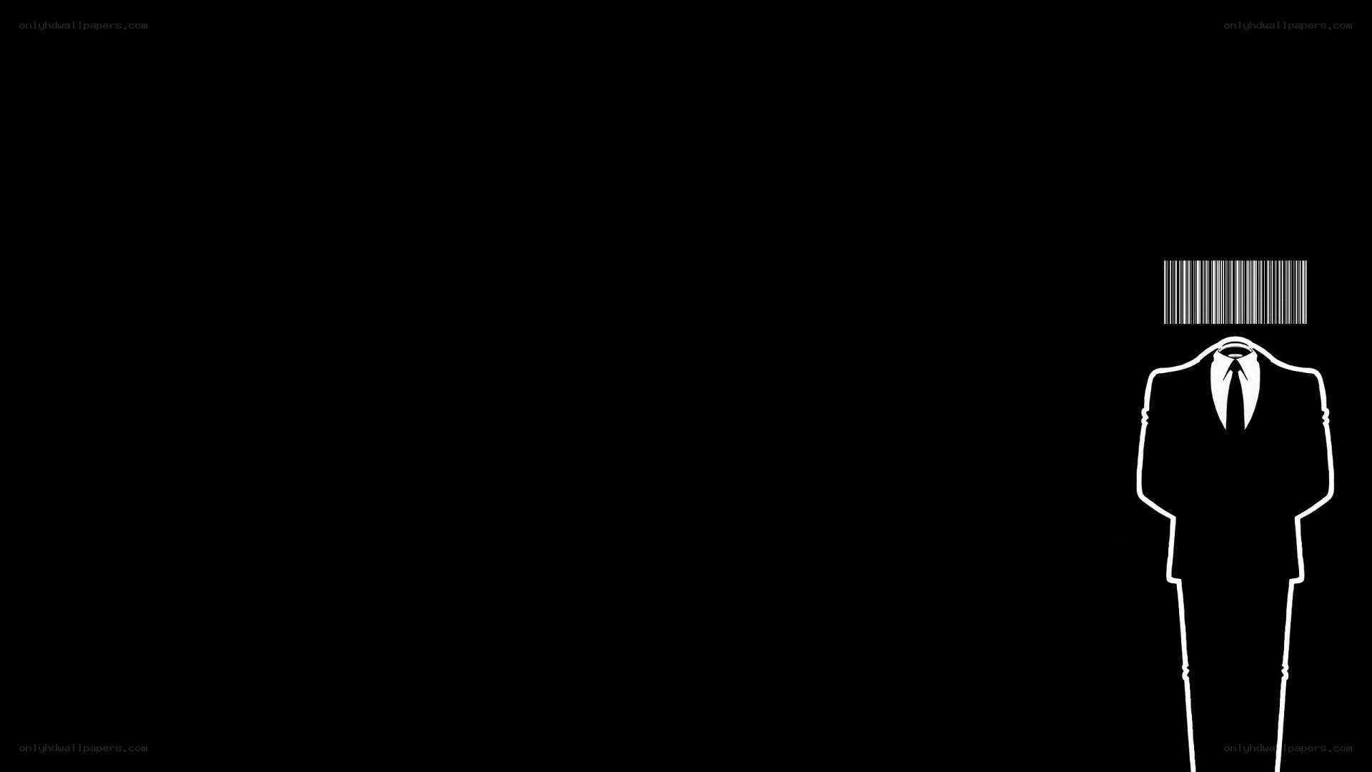 barcode-headed figure silhouette