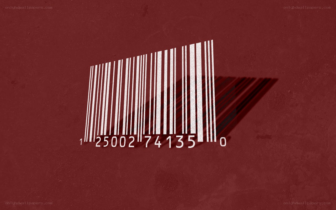 barcode on red background