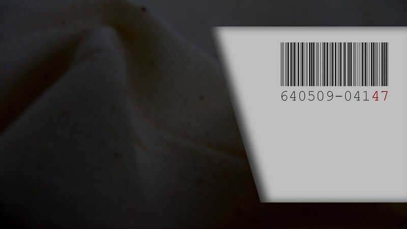 barcode on white label