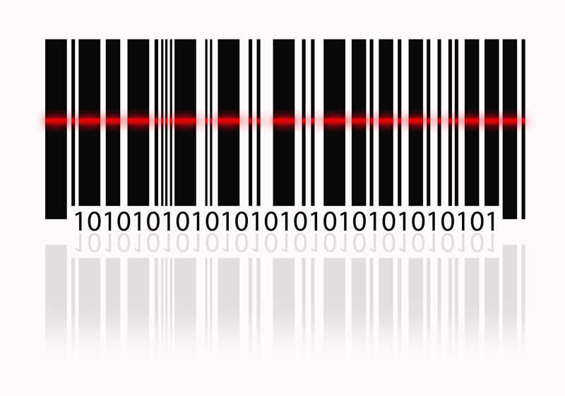 Barcode scanning with laser