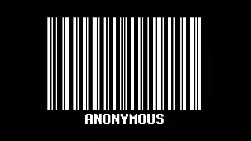barcode with anonymous text