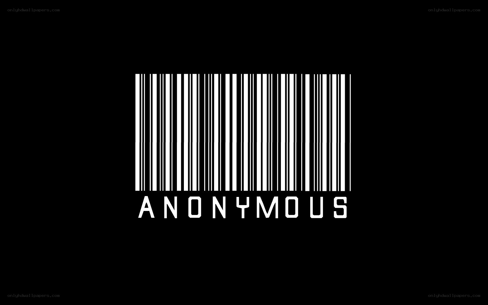 barcode with anonymous text