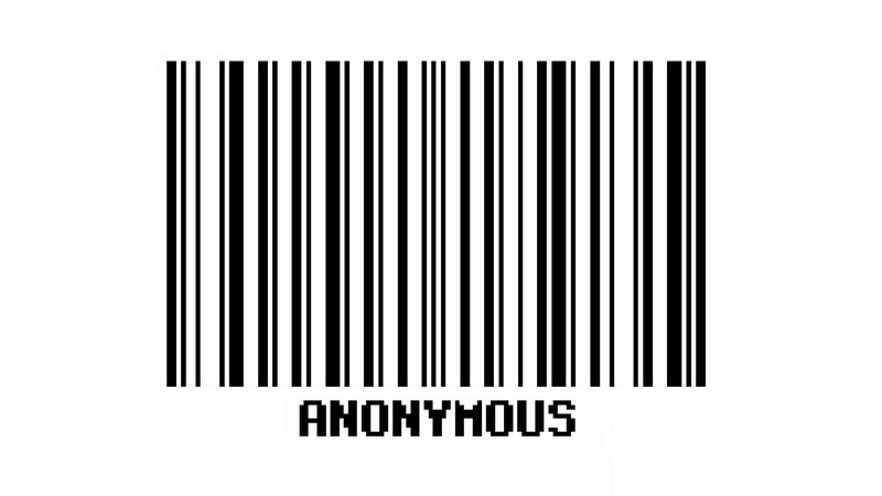 barcode with anonymous text