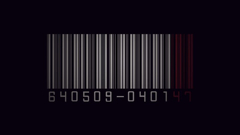 Barcode with Numbers — Black, Dark, Minimalist
