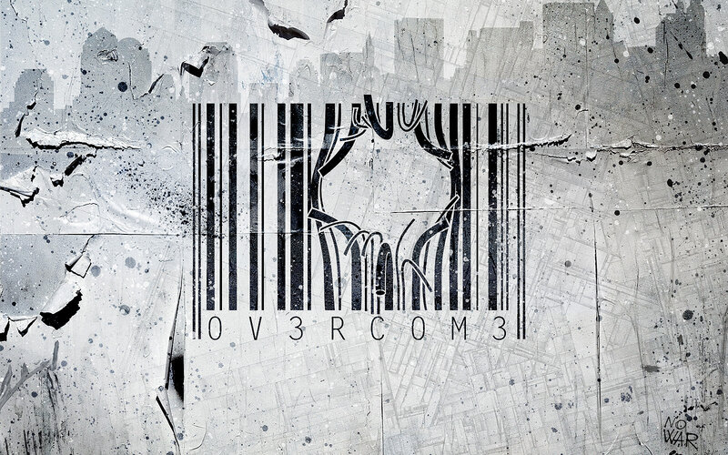 Barcode with Tree Silhouette