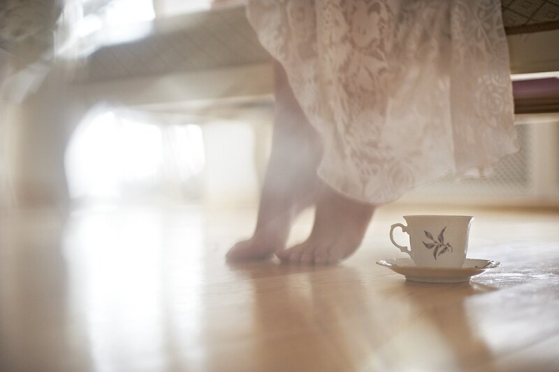 Bare Feet on Floor — White