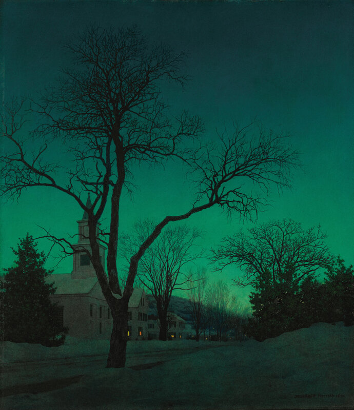 Bare Tree in Winter — Green