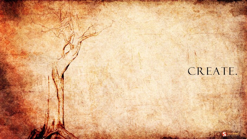 Bare Tree on Parchment — Brown