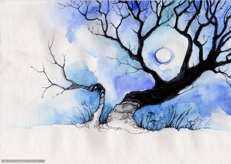 Bare Tree Under Moonlight