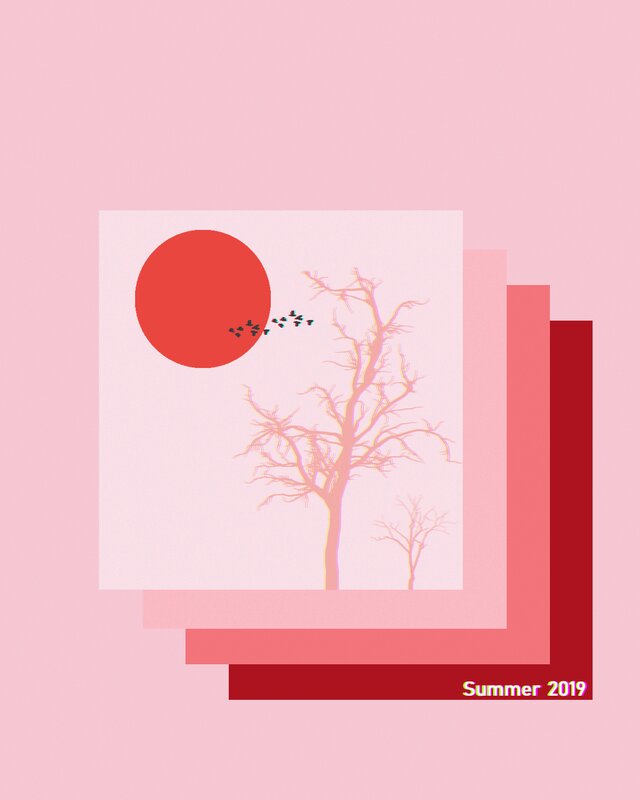 Bare Tree with Red Sun