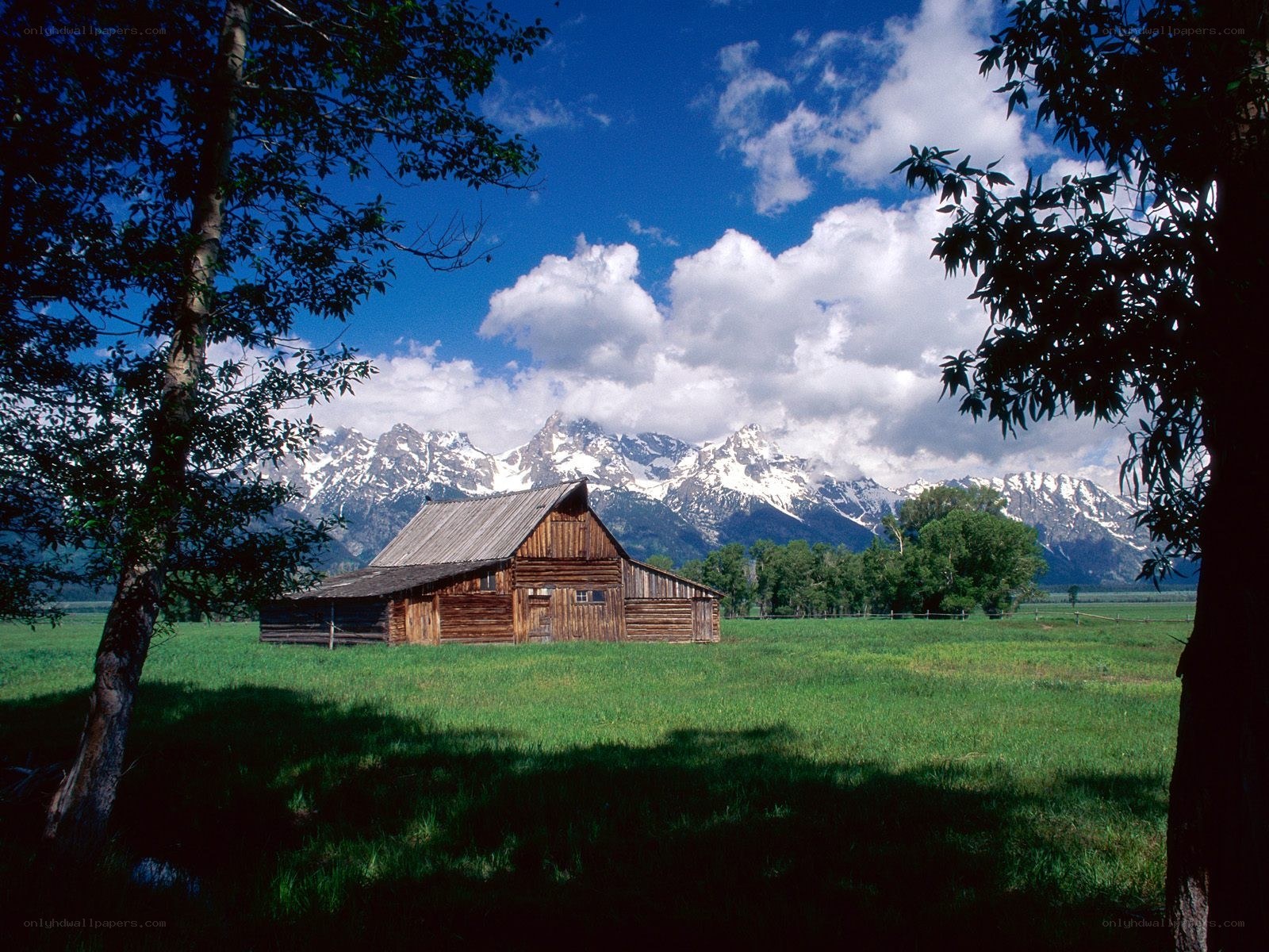 Barn in a mountain valley