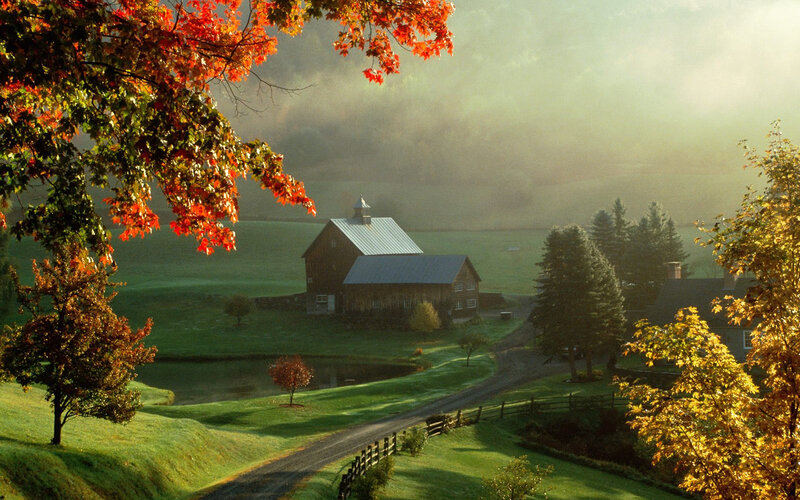Barn in Autumn Valley