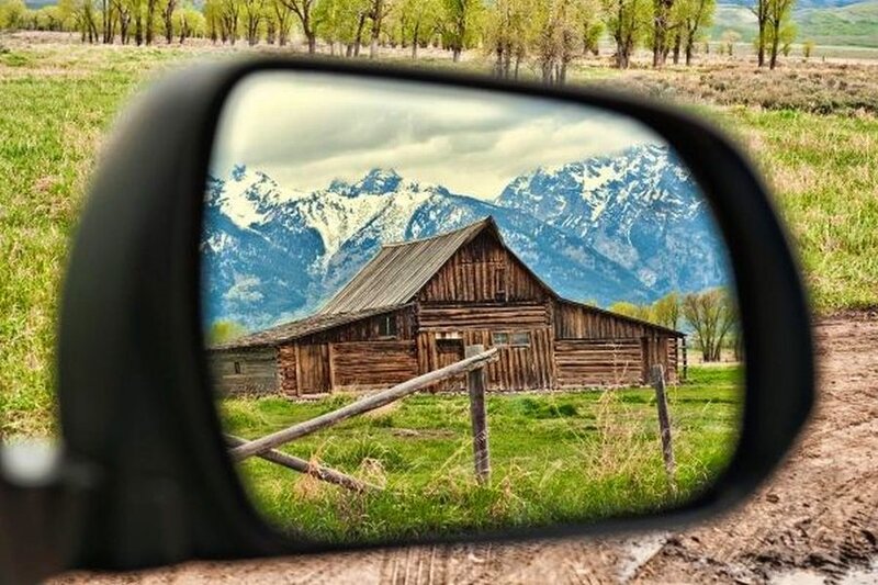 Barn in Mirror Reflection