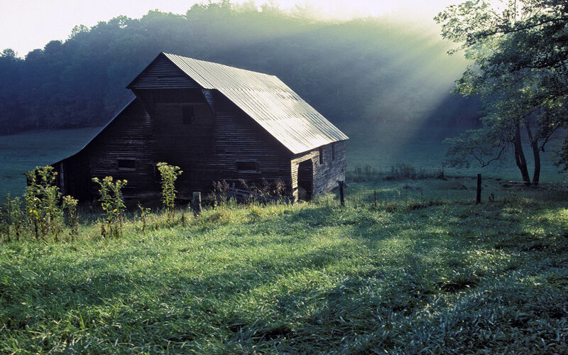 Barn in morning light