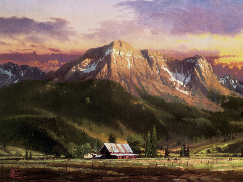 Barn in Mountain Valley — Purple