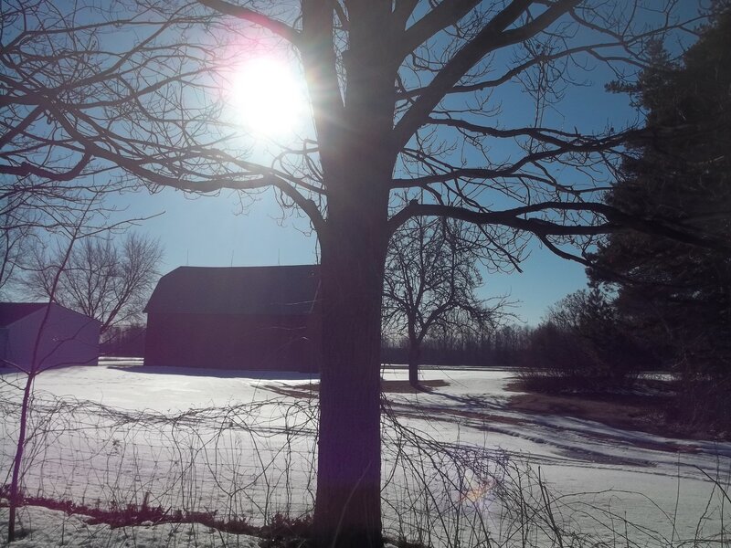 Barn in Snowy Field