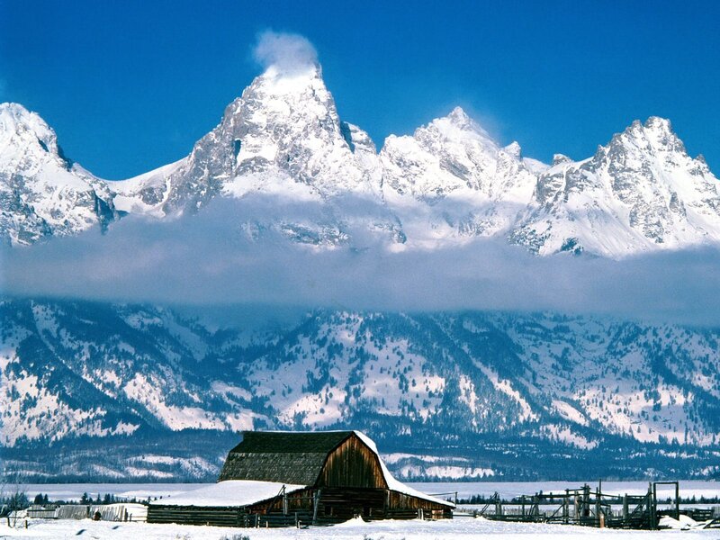 Barn in Snowy Mountains