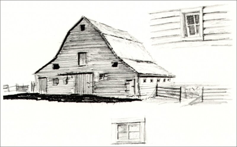 Barn sketch with details