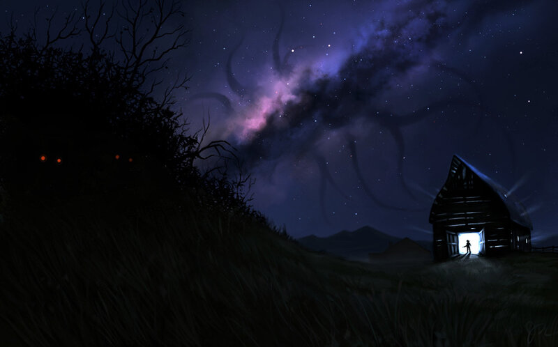 Barn under alien sky