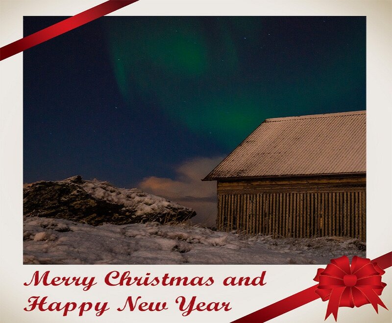 Barn under Aurora — Green