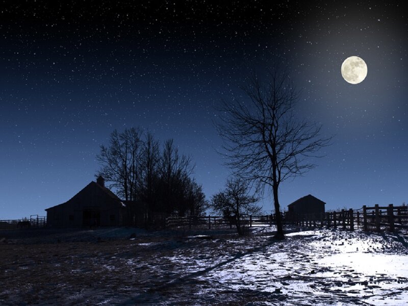 Barn under Moonlight