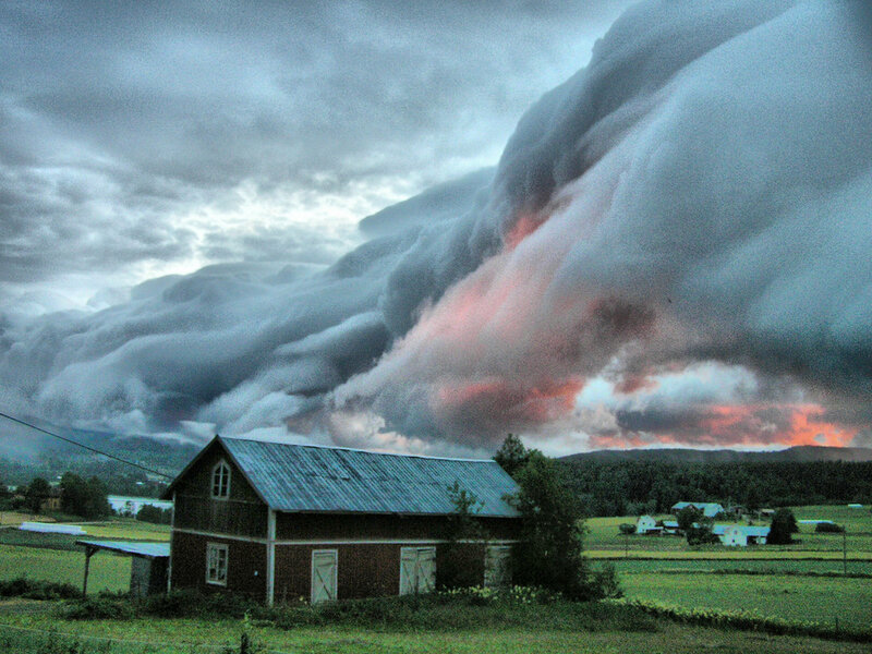 Barn under Storm Clouds