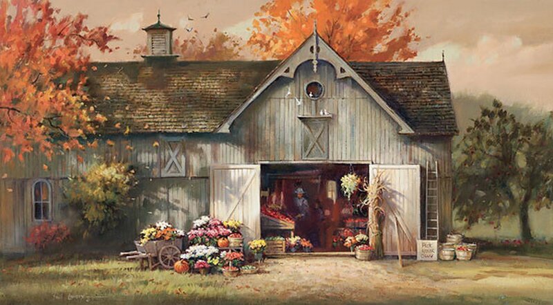 Barn with Flowers