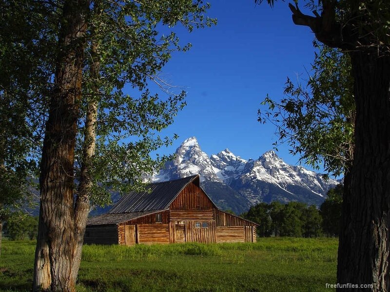 Barn with mountain view