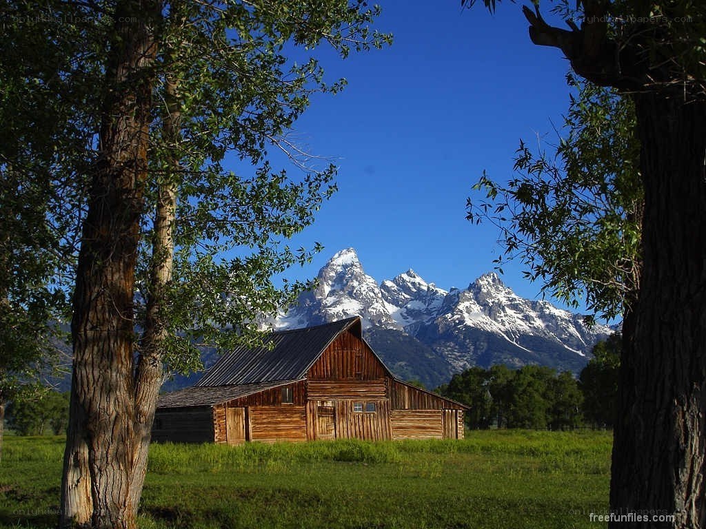Barn with mountain view